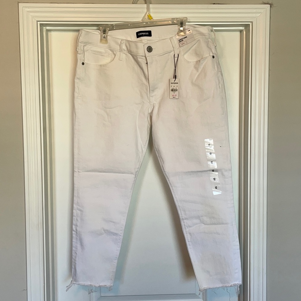 White Express Cropped Jeans